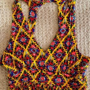 Maeve Anthropologie yellow floral maxi dress